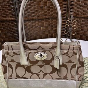 Coach Brown and Silver Bag